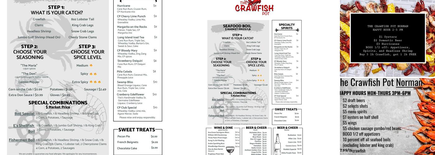 The Crawfish Pot Norman Menu
