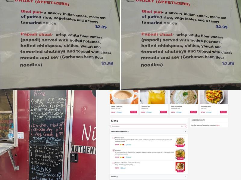 Nilima's Authentic Food of India Menu