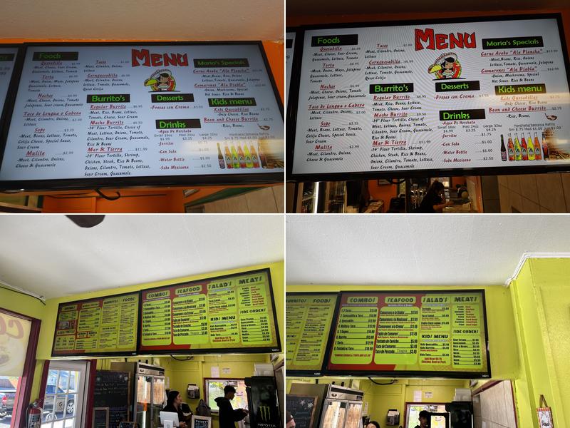 Taqueria Las Maria's LLC Menu
