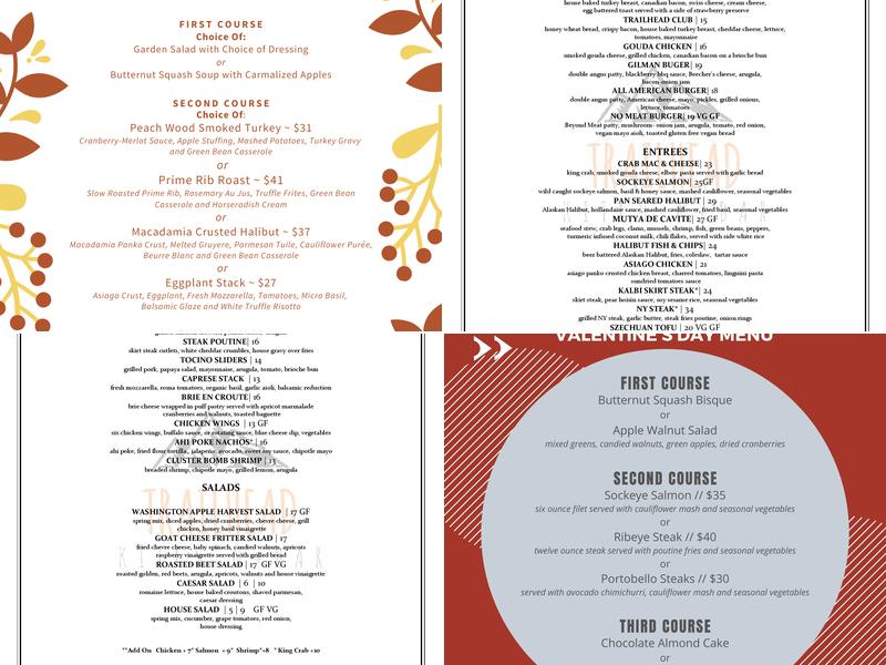 Trailhead Kitchen & Bar Menu