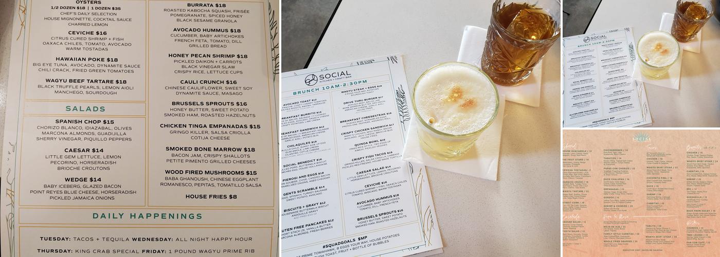 SOCIAL Cocina y Tequila Menu