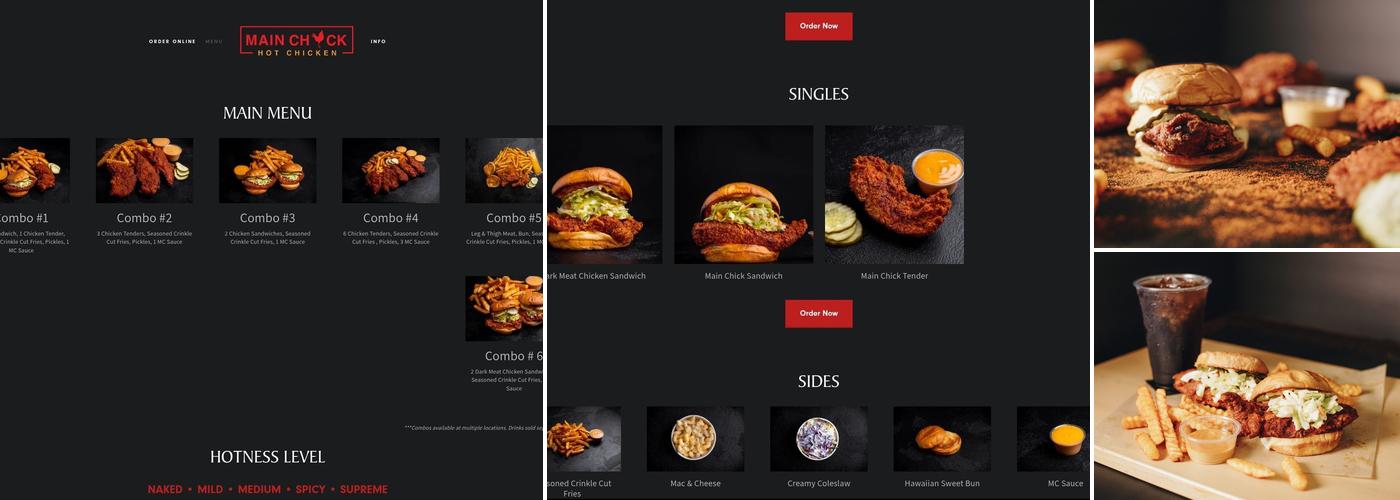 Main Chick Hot Chicken Menu