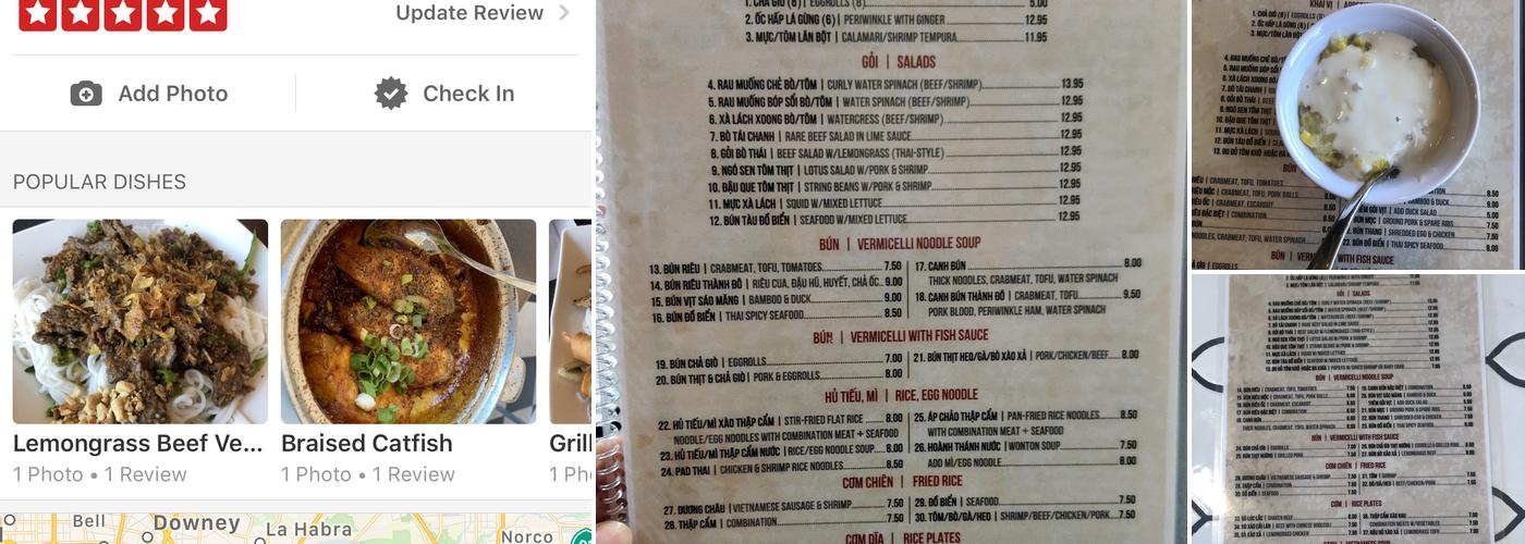 Thanh Do Restaurant Menu