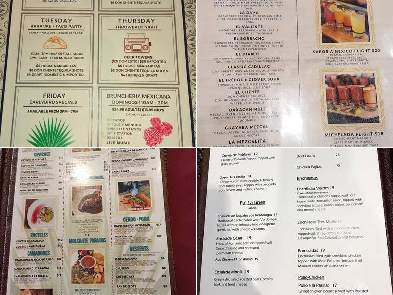 Don Chente Bar & Grill Menu