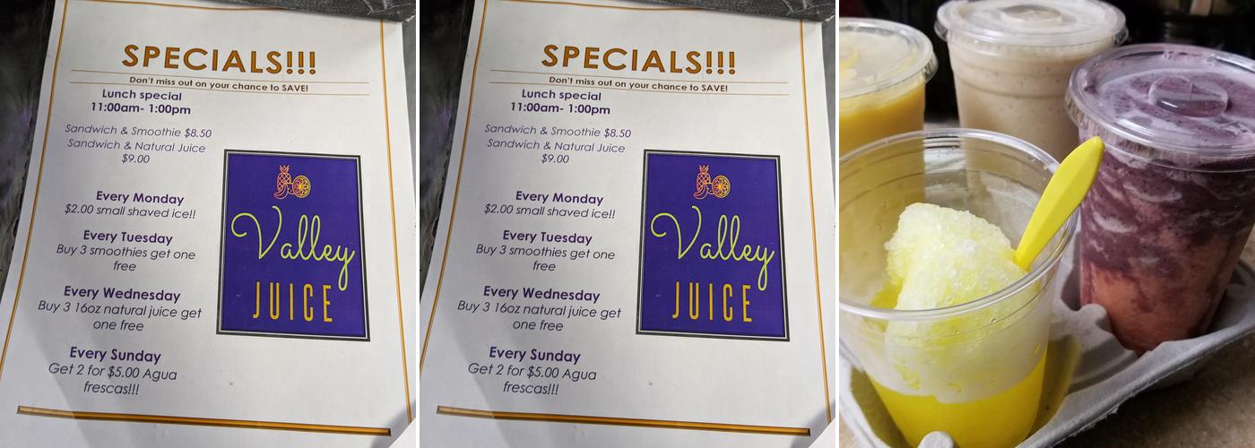 Valley Juice Shop Menu