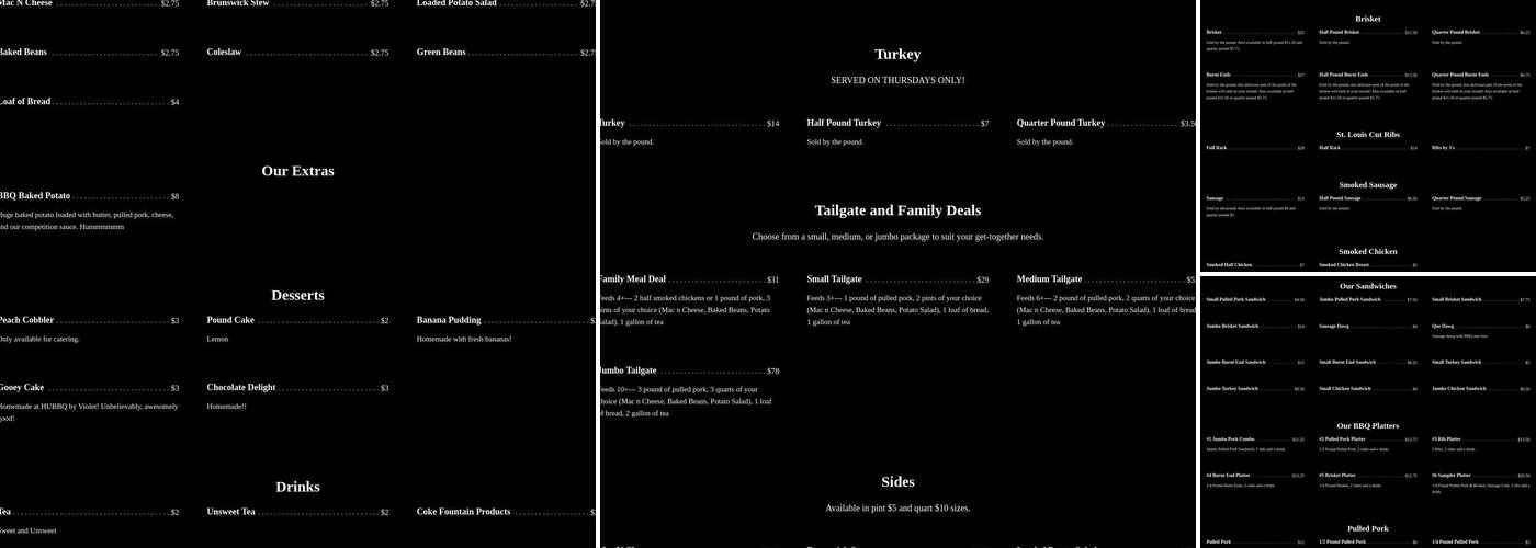 Hopeulikit BBQ & Market Menu