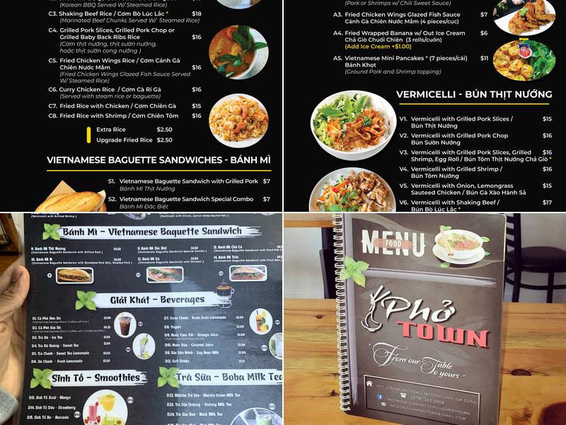Pho Town Menu