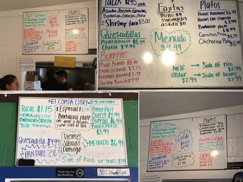 Taqueria Mis Amigos Menu