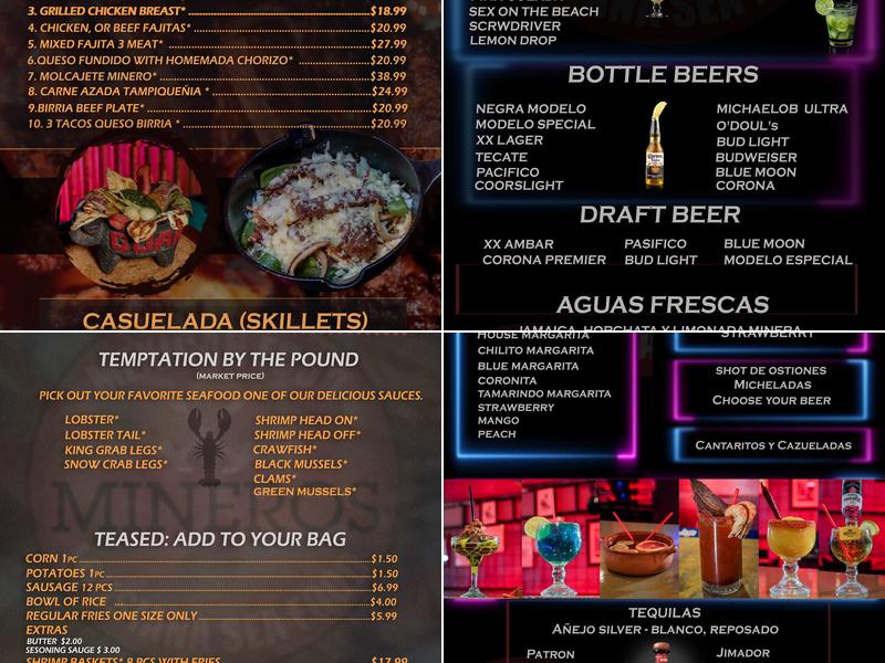 Mineros Restaurant Menu