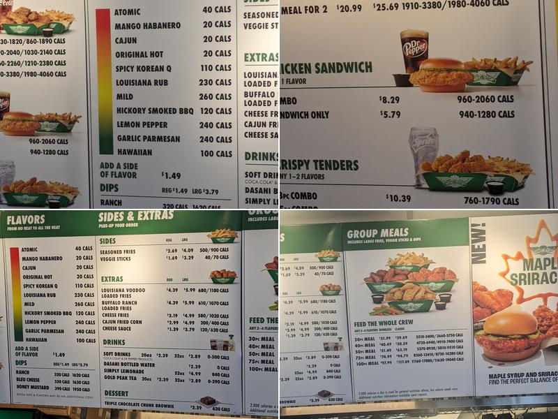 Wingstop Menu
