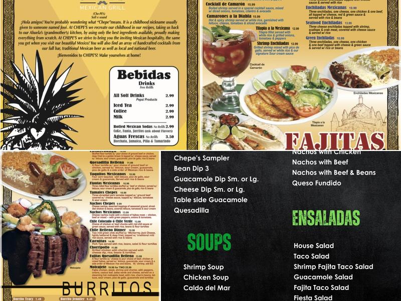 Chepe's Mexican Grill Menu