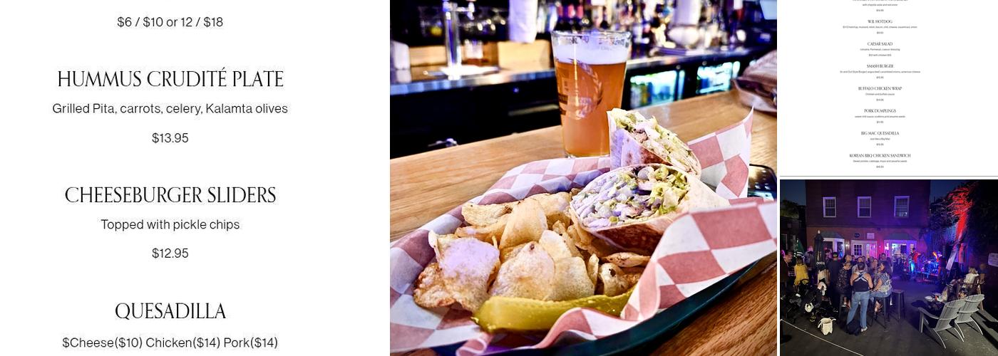 The White Buffalo Menu