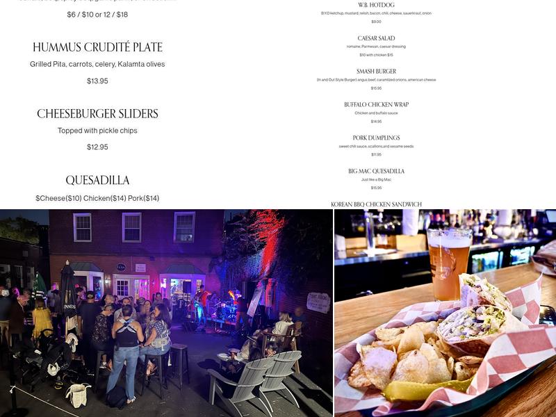 The White Buffalo Menu