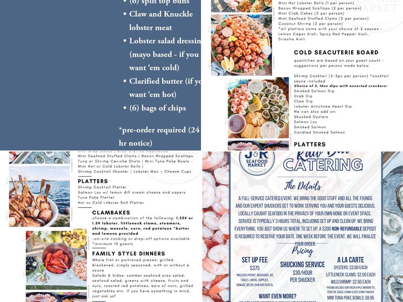 J&R Seafood Market Menu
