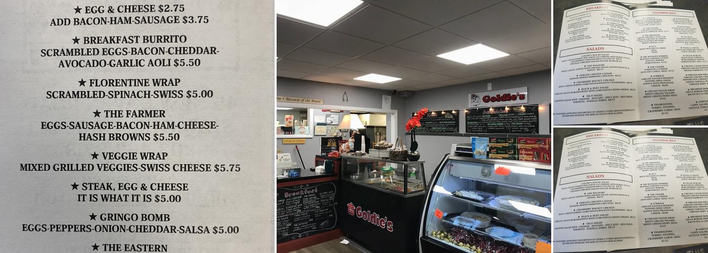 Goldie's Menu