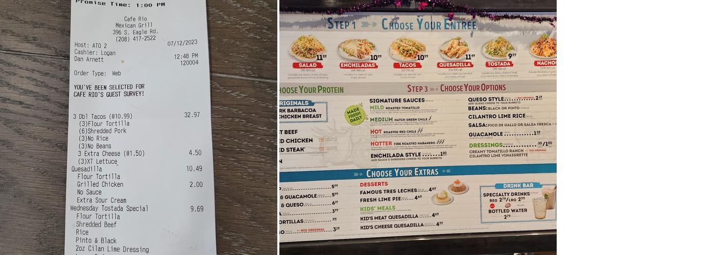 Cafe Rio Fresh Modern Mexican Menu