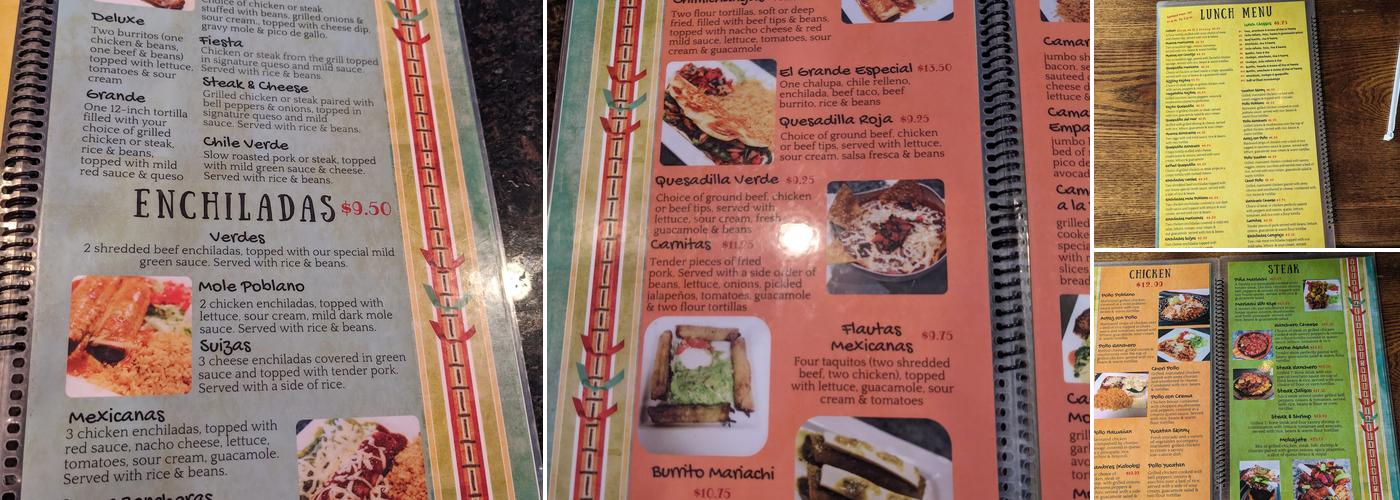 Mariachi Mexican Restaurant Bar and Grill Menu