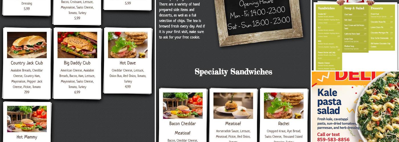 Meltons Deli Menu