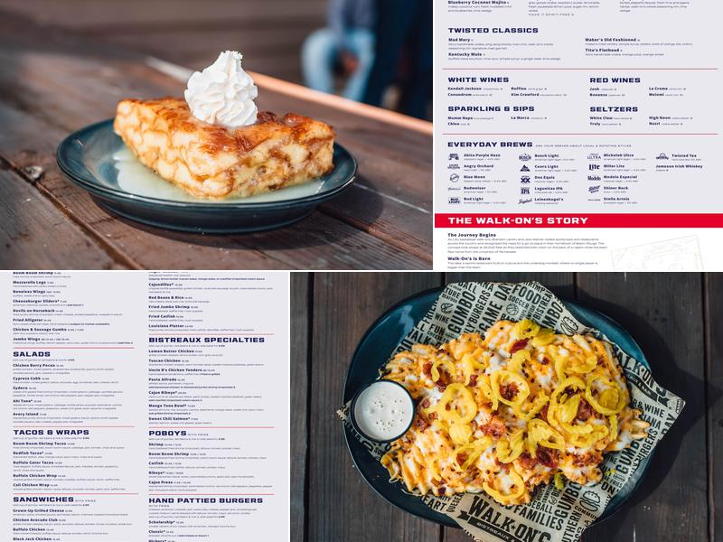 Walk-On's Sports Bistreaux - Slidell Restaurant Menu