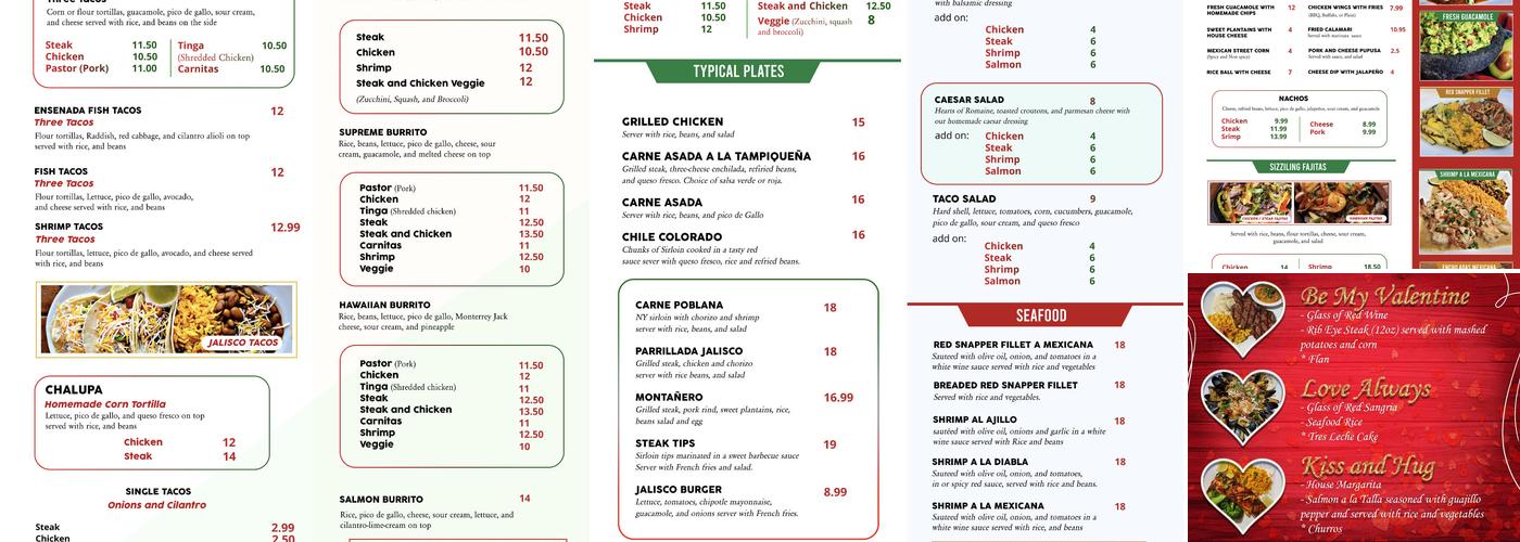 EL JALISCO MEXICAN GRILL Menu