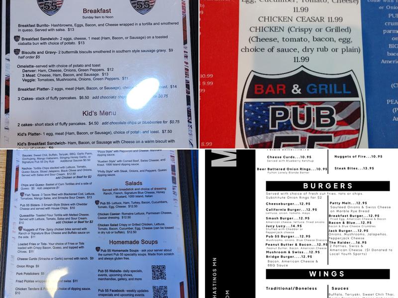 Pub 55 Menu