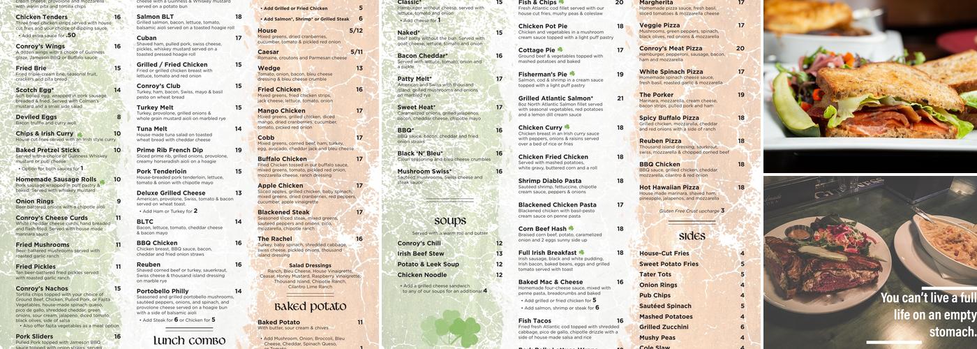 Conroy's Public House Menu