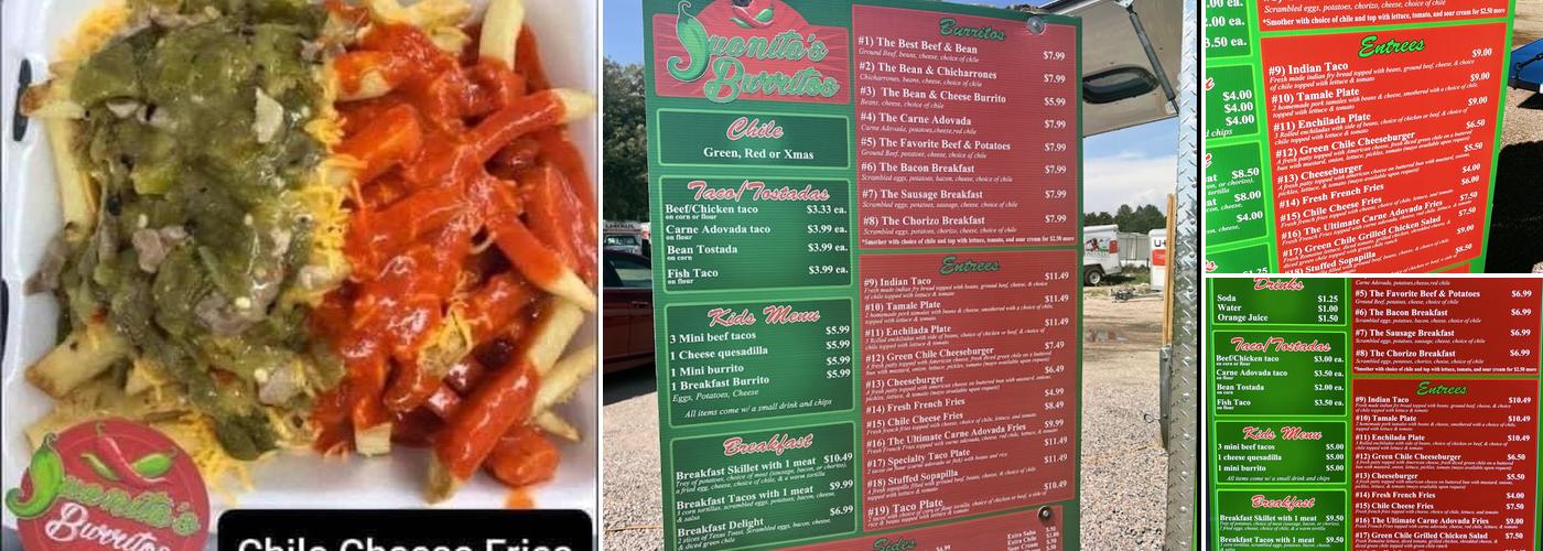 Juanita’s burritos 719 Menu