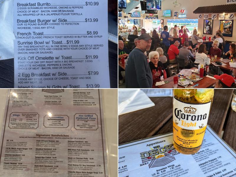 The Deck Bar & Grille Menu