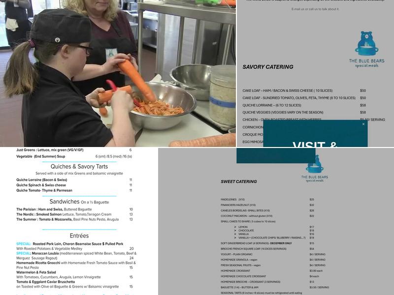 The Blue Bears Special Meals Menu