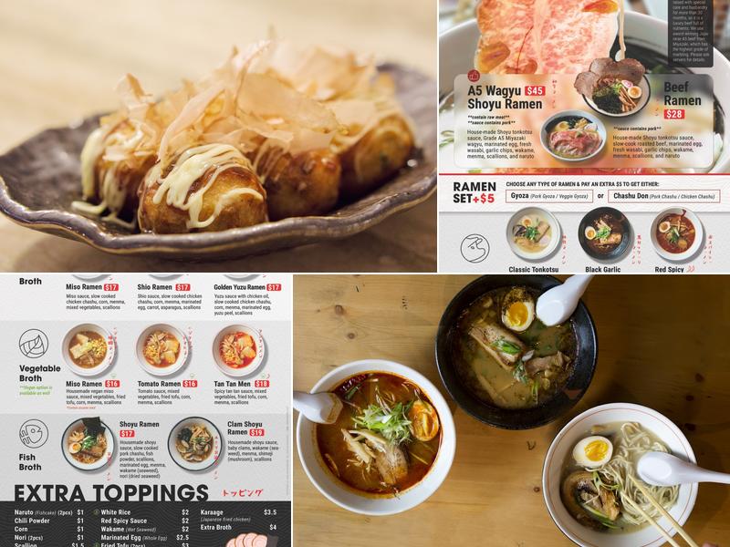 Tojo’s Kitchen Menu