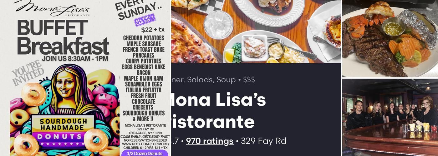 Mona Lisas Ristorante Menu