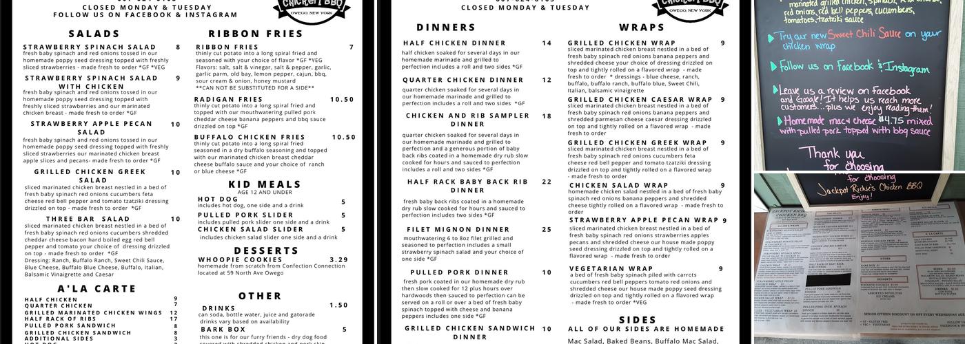 Jackpot Richie's Menu