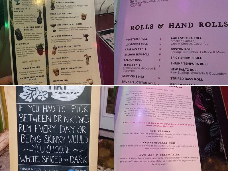 Fuchsia Tiki Bar Menu