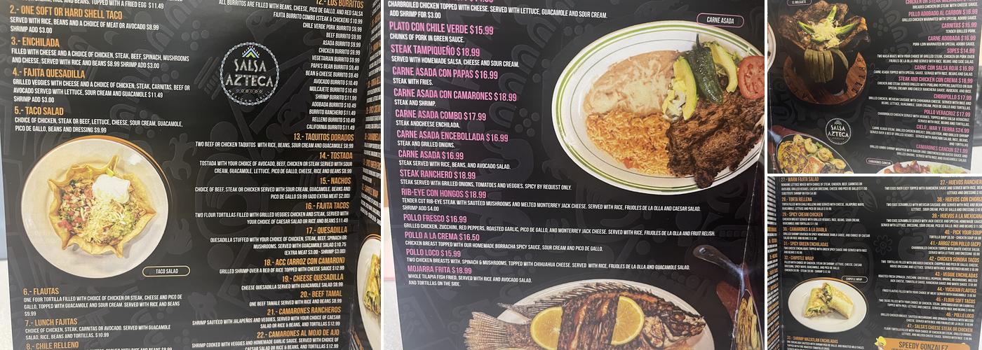 Salsa Azteca Menu