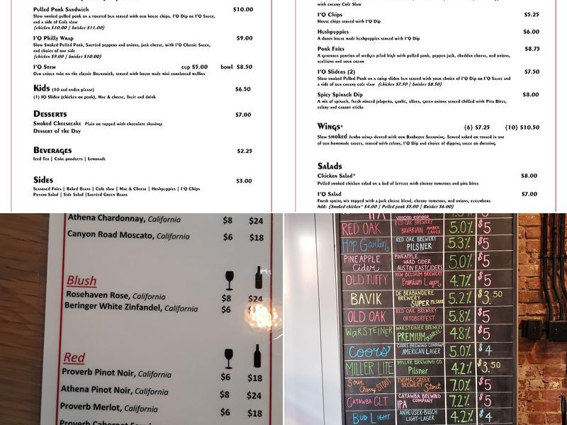 Izzi ‘Que Barbeque Menu