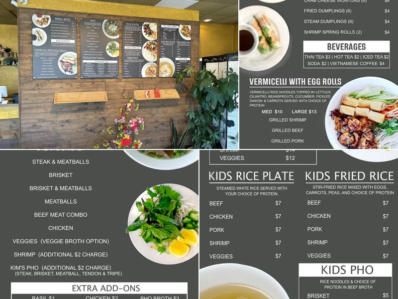 Kim’s Pho Menu
