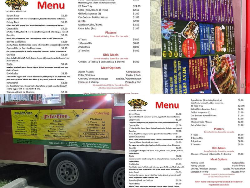 Tacowasso Menu