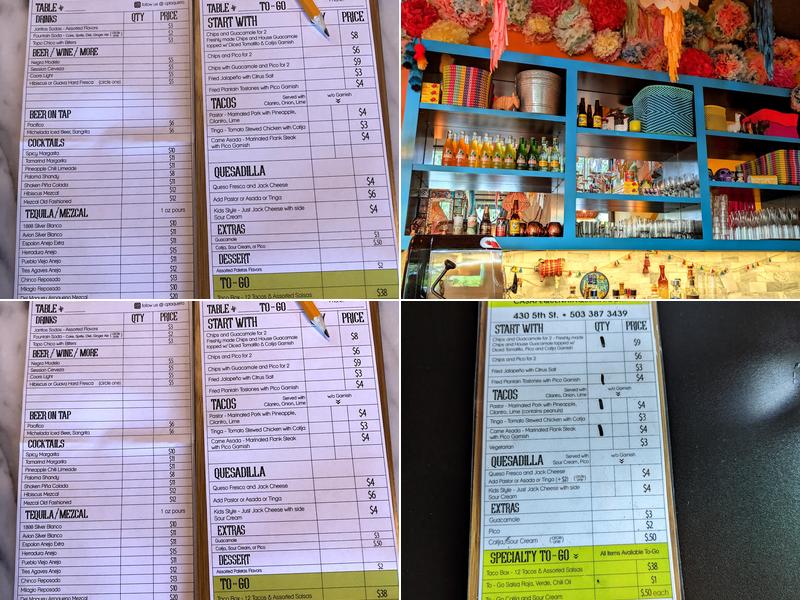 Casa Pequena Taqueria Menu