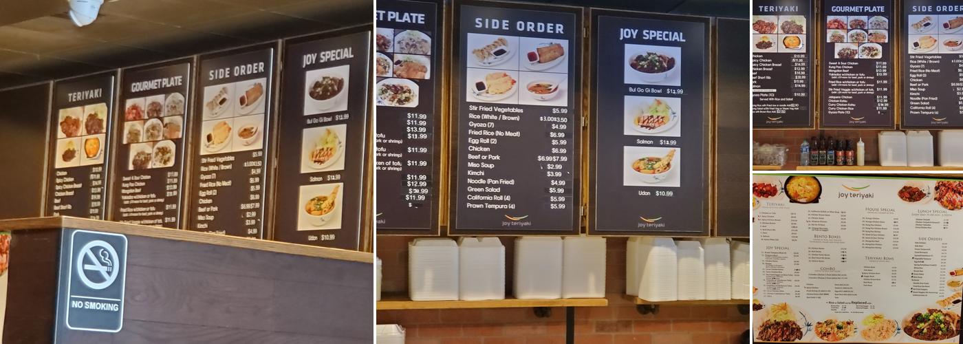 Joy Teriyaki Menu