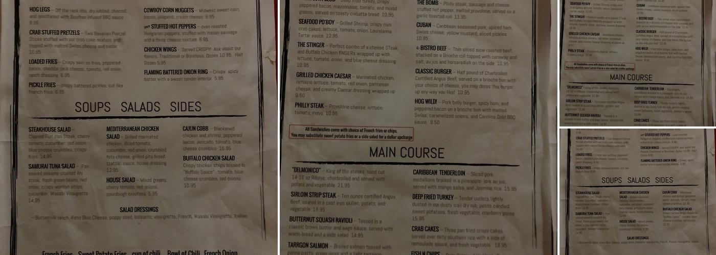 Trifecta Menu