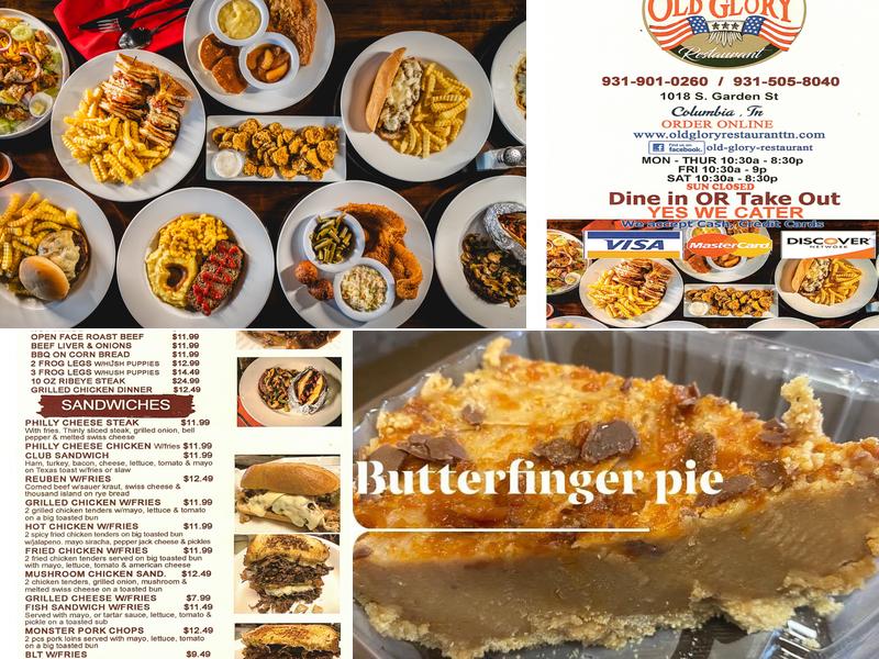 Old Glory Restaurant real home cooking Menu