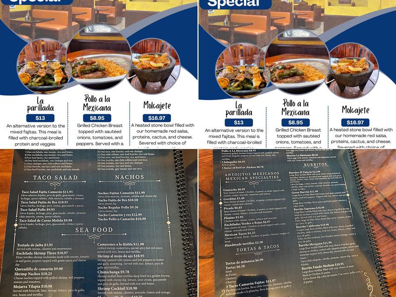 El Palacio Menu