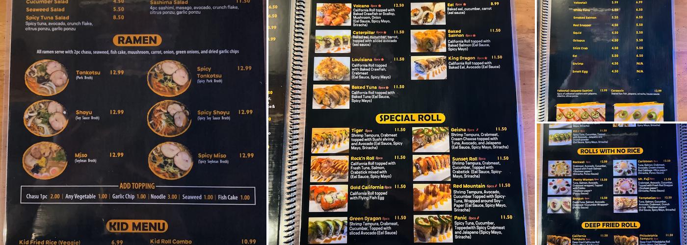Sushi Box Menu