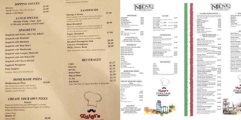 Luigi's Italian Restaurant Menu