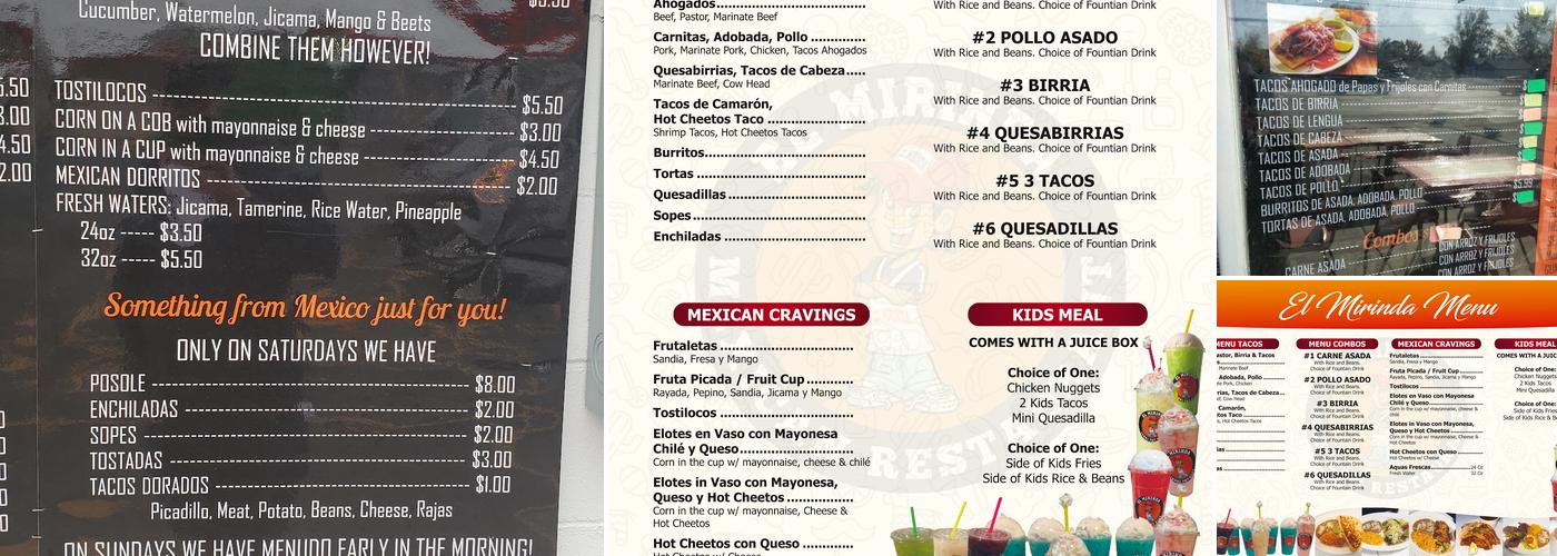 El Mirinda Menu