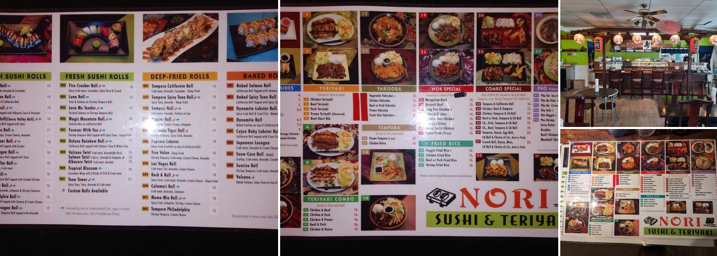 Nori Sushi & Teriyaki Menu