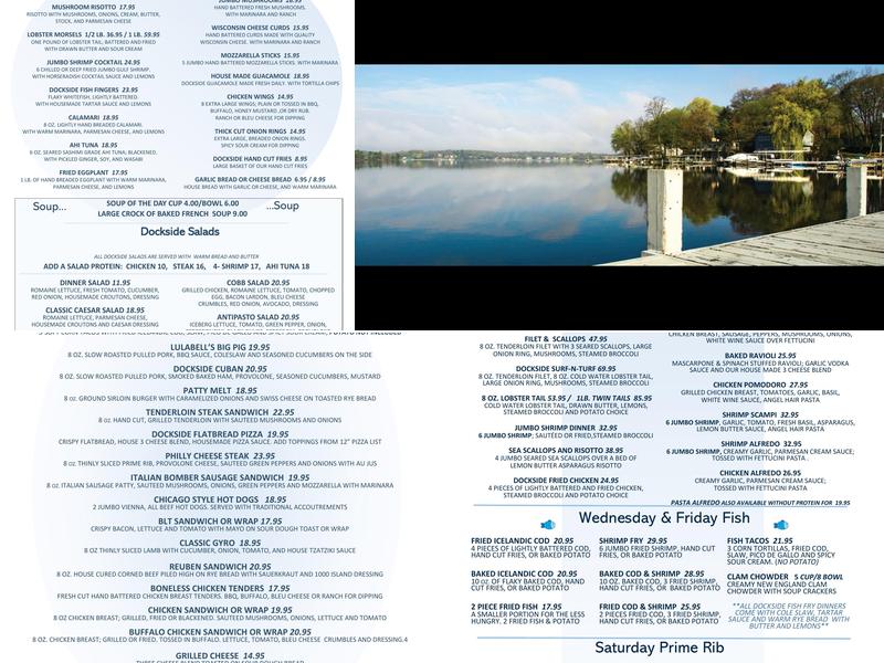 Lulabell’s Dockside Menu