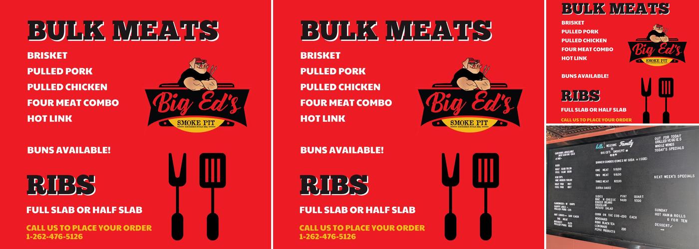 Big Ed's Smoke Pit Menu