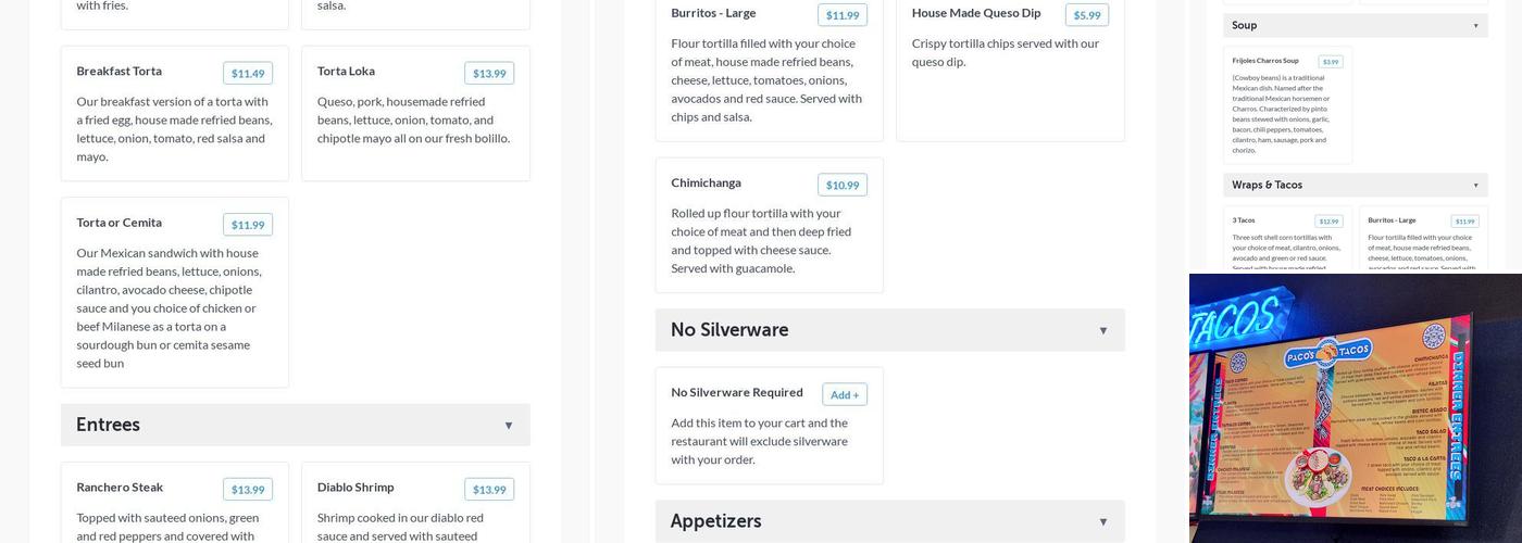 Paco's Tacos Menu