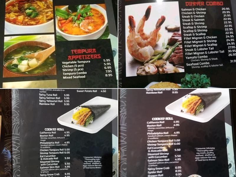 Yamato Japanese Cuisine Menu